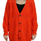 Dsquared² Orange Cotton Knitted Buttoned Cardigan Sweater