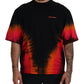 Dsquared² Black Orange Cotton Short Sleeves Crewneck T-shirt