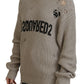 Dsquared² Beige Cotton Knitted Crewneck Pullover Sweater