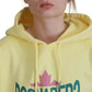 Dsquared² Yellow Logo Print Cotton Hoodie Sweatshirt Sweater