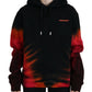 Dsquared² Black Red Dye Cotton Hoodie Sweatshirt Sweater