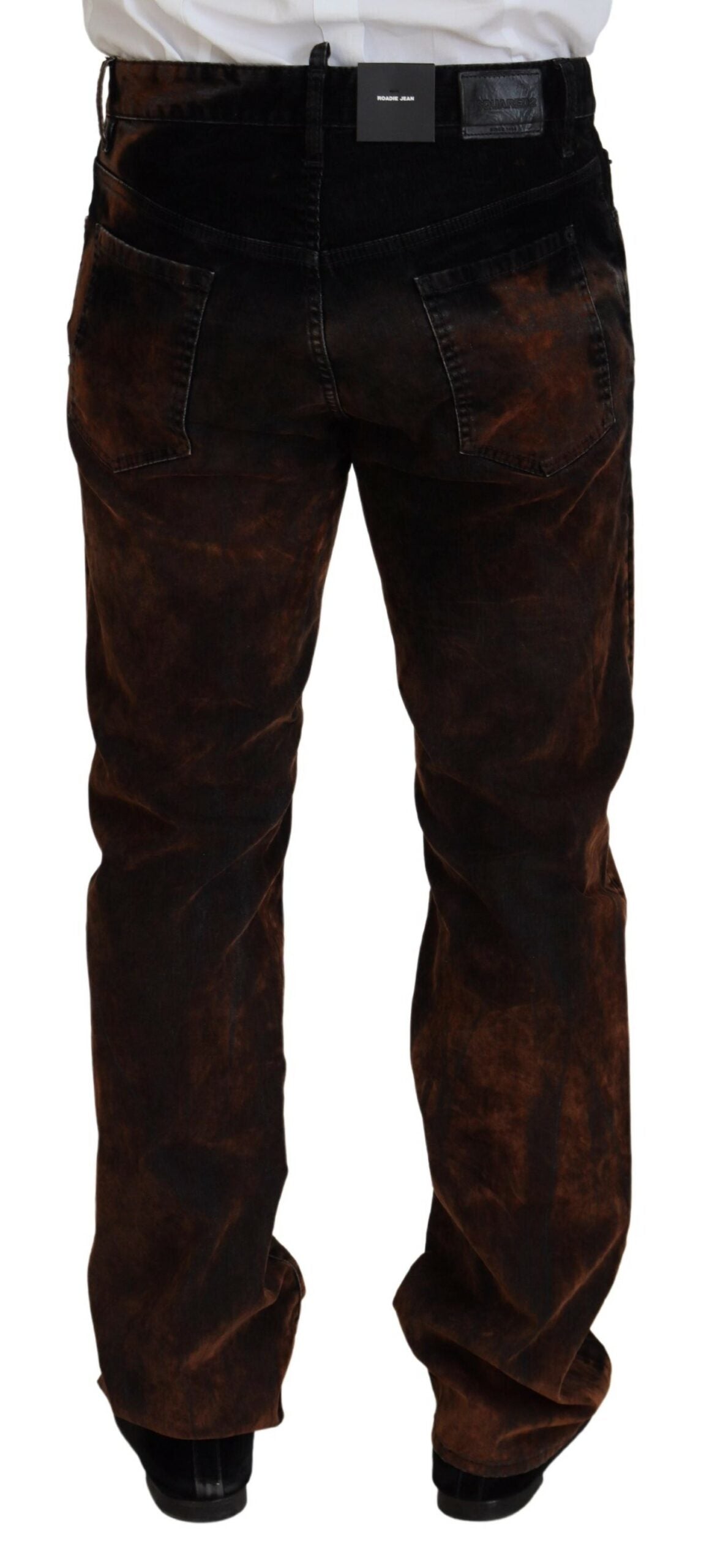 Dsquared² Brown Washed Cotton Straight Fit Casual Denim Jeans
