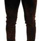 Dsquared² Brown Washed Cotton Skinny Casual Denim Jeans