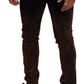 Dsquared² Brown Washed Cotton Skinny Casual Denim Jeans