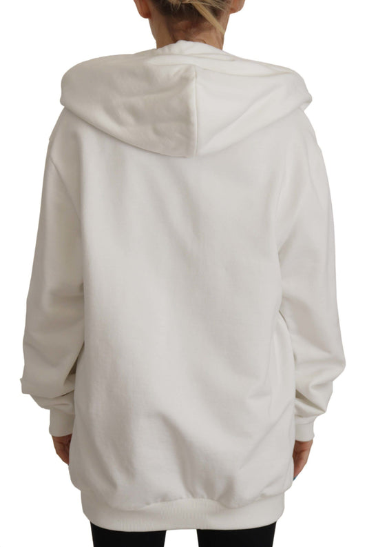 Dolce & Gabbana Chic White Hooded Pullover Sweater