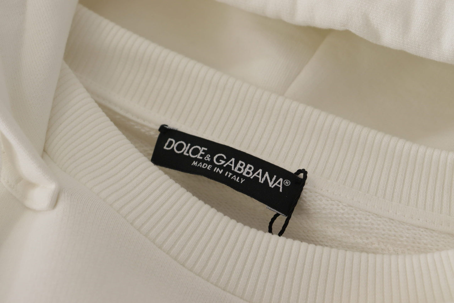 Dolce & Gabbana Chic White Hooded Pullover Sweater