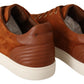 Dolce & Gabbana Elegant Light Brown Leather Sneakers