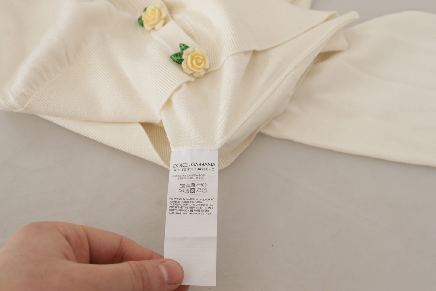 Dolce & Gabbana Elegant Off-White Silk Cardigan