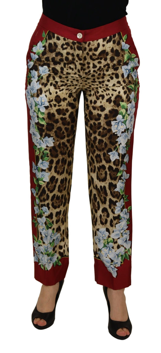 Dolce & Gabbana Elegant Multicolor High Waist Silk Pants