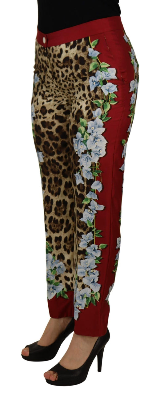 Dolce & Gabbana Elegant Multicolor High Waist Silk Pants