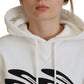 Dsquared² White Logo Animals Print Hooded Long Sleeve Sweater