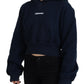 Dsquared² Blue Logo Print Hooded Cap Long Sleeve Sweater