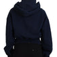 Dsquared² Blue Logo Print Hooded Cap Long Sleeve Sweater