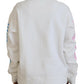 Dsquared² White Cotton Printed Women Long Sleeve Sweater