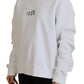 Dsquared² White Cotton Printed Long Sleeve Crew Neck Sweater
