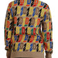 Dsquared² Brown Cotton Long Sleeve Crew Neck Printed Sweater