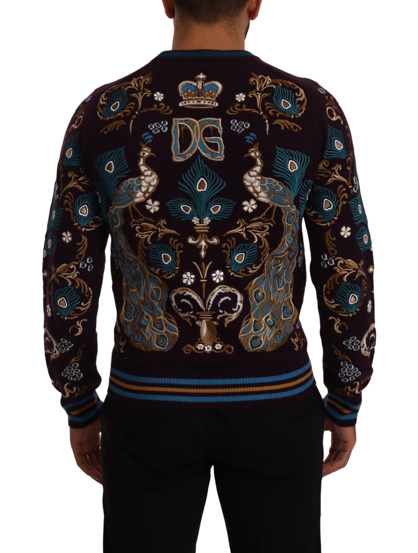 Dolce & Gabbana Elegant Bordeaux Cashmere Crewneck Sweater