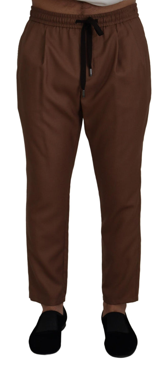 Dolce & Gabbana Chic Brown Cashmere-Silk Jogger Pants