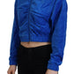 Juicy Couture Glam Hooded Zip Cropped Sweater in Blue