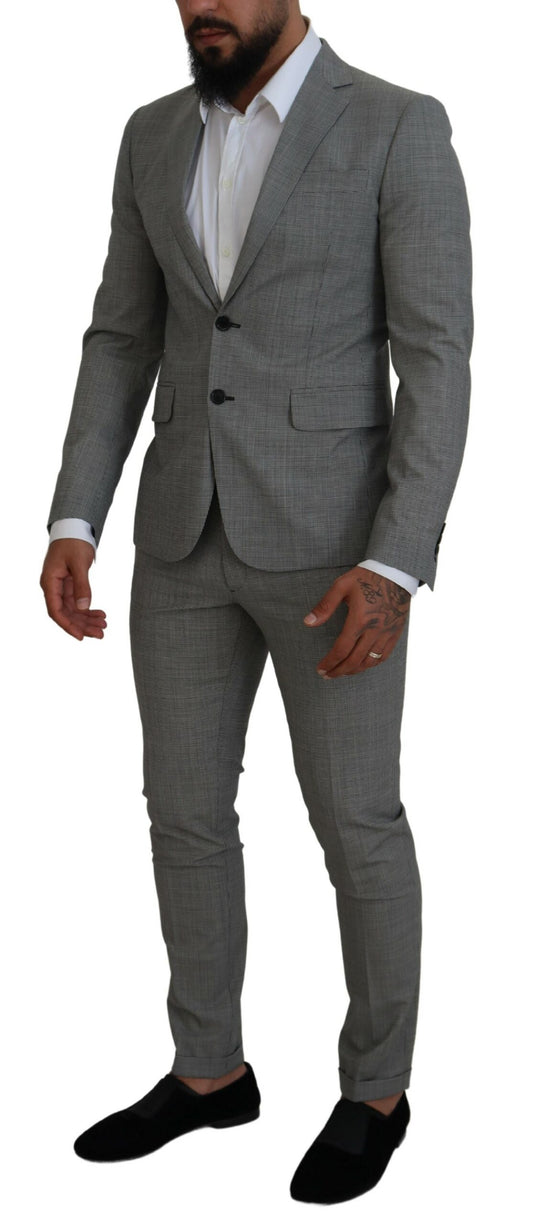 Dsquared² Gray Wool Single Breasted 2 Piece PARIS Suit