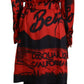 Dsquared² Red Printed Button Collared Desigual Coat Jacket