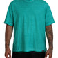 Dsquared² Light Green Cotton Linen Short Sleeves T-shirt