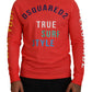 Dsquared² Orange Colorful Print Long Sleeves Top T-shirt