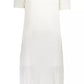 Cavalli Class Chic White Embroidered Short Dress