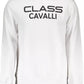 Cavalli Class Chic White Cotton Round Neck Sweater