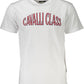 Cavalli Class Elegant White Print Tee with Classic Logo