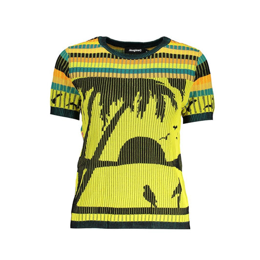 Desigual Chic Sunset Yellow Contrast Detail Top