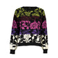 Desigual Chic Long-Sleeved Black Sweater with Contrast Details