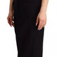 Dolce & Gabbana Black Silk Stretch Strapless Sheath Midi Dress