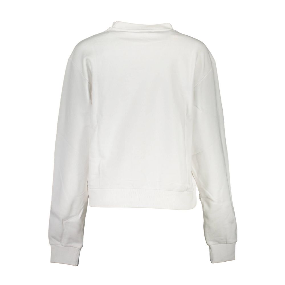Guess Jeans Chic White Printed Sweatshirt with Rhinestones