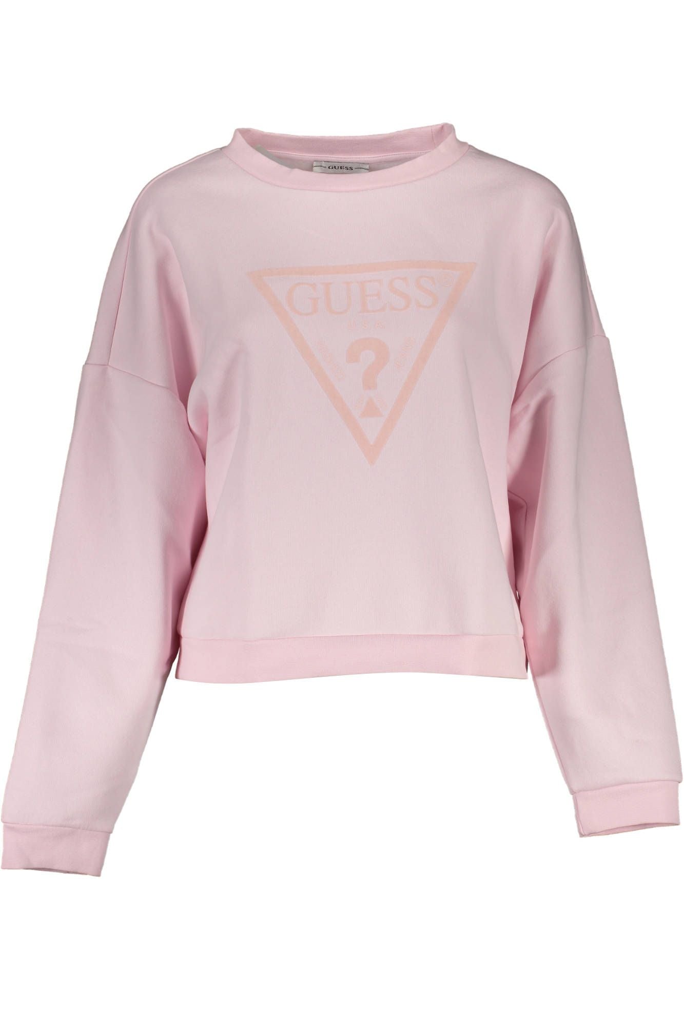 Guess Jeans Chic Pink Printed Organic Cotton Sweater