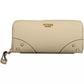 Guess Jeans Beige Chic Zip Wallet with Contrasting Accents