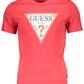 Guess Jeans Chic Red Organic Cotton Tee with Logo
