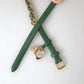 Dolce & Gabbana Green Embellished Chain Gold Buckle Belt