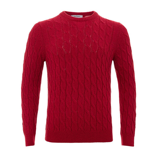 Gran Sasso Elegant Crimson Cotton Knit Sweater