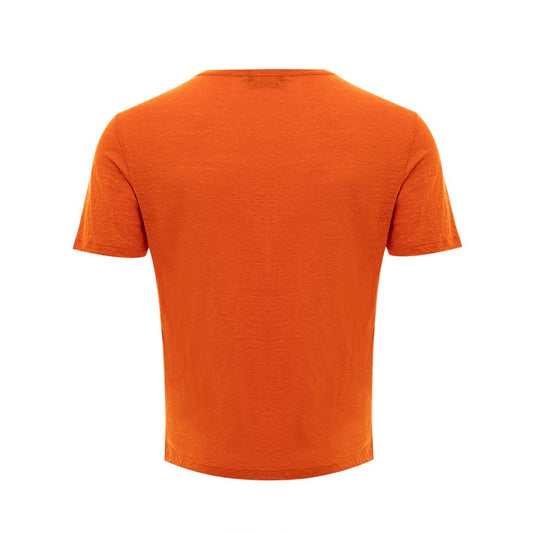Gran Sasso Elegant Linen T-Shirt in Vibrant Orange