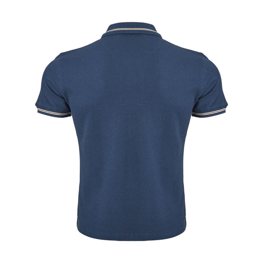 Corneliani Elegant Blue Cotton Polo Shirt for Men