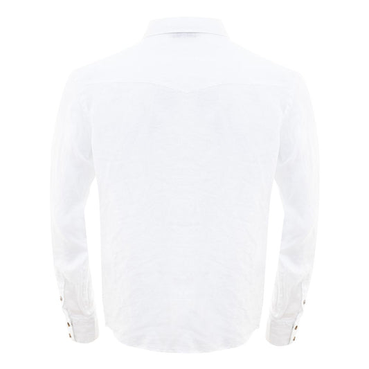 Gran Sasso Elegant White Linen Men's Shirt