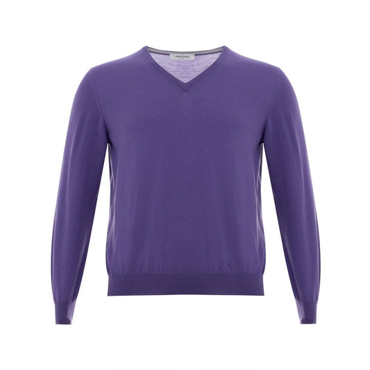 Gran Sasso Elegant Purple Wool Sweater for Discerning Men