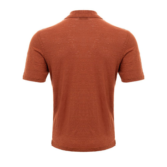 Gran Sasso Elegant Linen Brown Men's Shirt for Sophisticated Style