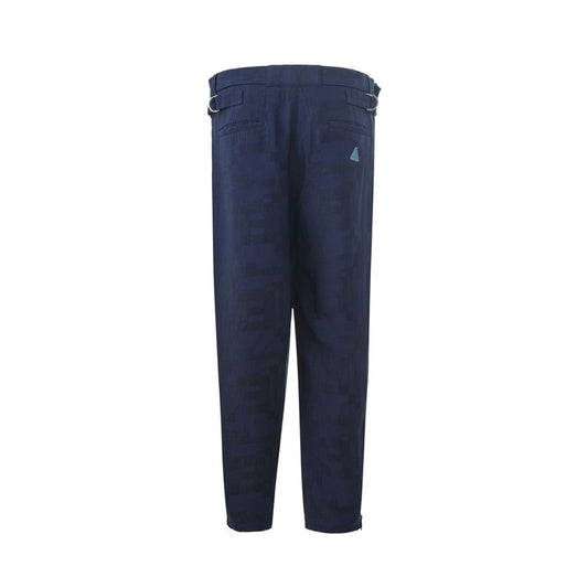 Emporio Armani Elegant Blue Linen Trousers for Men