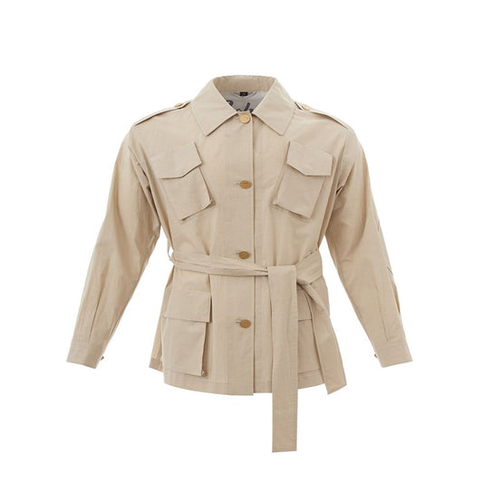 Sealup Elegant Beige Cotton Jacket for Stylish Women
