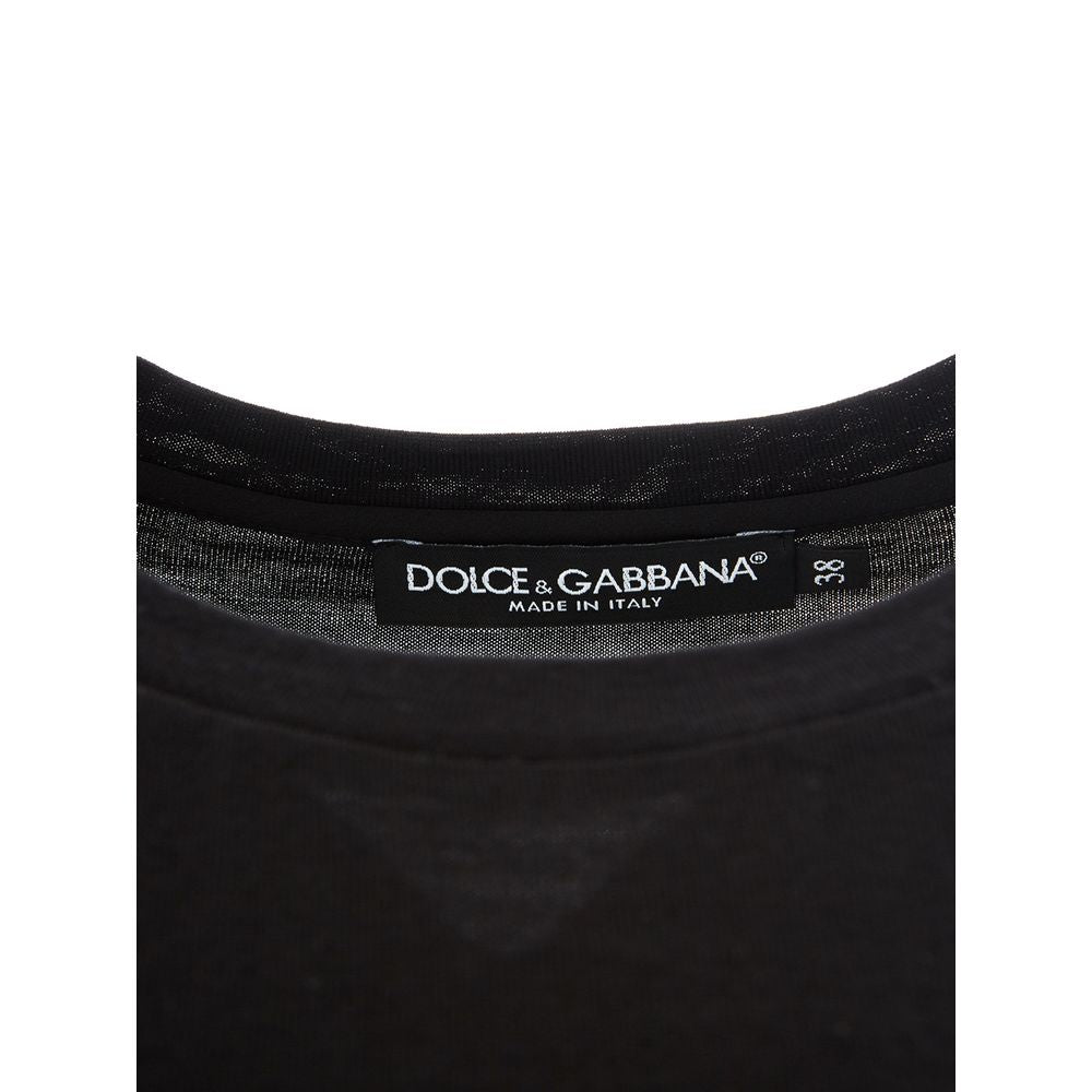 Dolce & Gabbana Chic Black Cotton Top for Elegance & Style