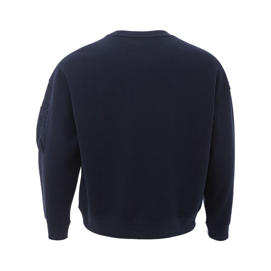 Armani Exchange Sleek Cotton Blue Sweater for Stylish Men