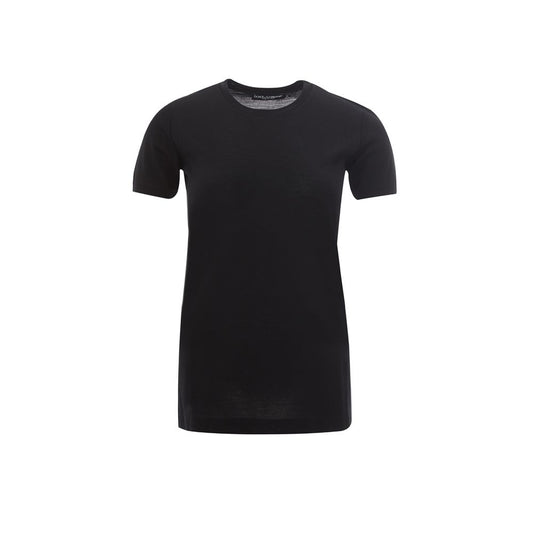 Dolce & Gabbana Chic Black Cotton Top for Elegance & Style