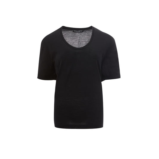 Dolce & Gabbana Elegant Black Cotton Top for Fashion-Forward Women